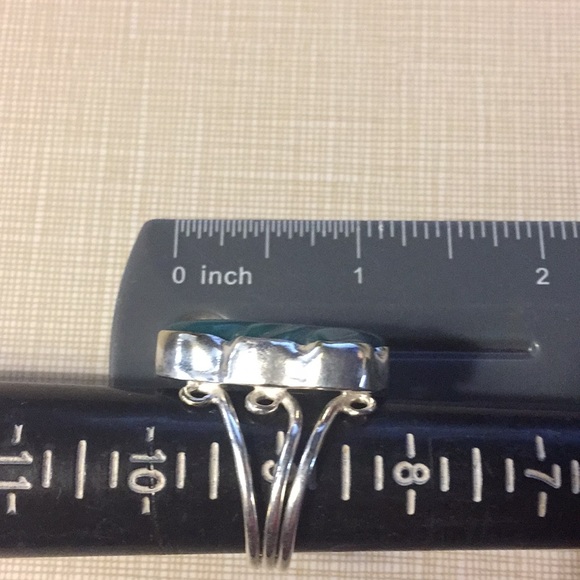 Beautiful carved emerald Agate cut leaf 925 - Picture 8 of 9